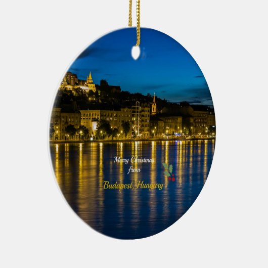 ハンガリー,ブダペストからメリークリスマス セラミックオーナメント (右)