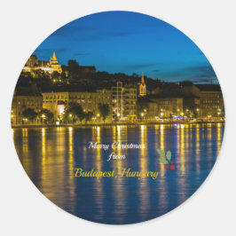 ハンガリー，ブダペストからメリークリスマス ラウンドシール