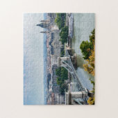 ハンガリー,ブダペストのチェーンブリッジの空中表示 ジグソーパズル (縦)