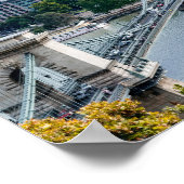 ハンガリー，ブダペストのチェーンブリッジの空中表示 ポスター (角)