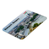 ハンガリー，ブダペストのチェーンブリッジの空中表示 マグネット (左側)