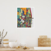 ハンガリー，ブダペスト |都市の地図 ポスター (キッチン)