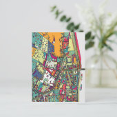 ハンガリー，ブダペスト |都市の地図 ポストカード (スタンド正面)