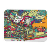 ハンガリー，ブダペスト |都市の地図 マグネット (横)