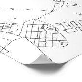 ハンガリー，ブダペスト（黒の上に白） ポスター (角)