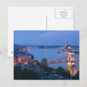 ハンガリー，ブダペスト： Szechenyi （チェーン）ブリッジ， 2 ポストカード (正面/裏面)