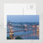 ハンガリー，ブダペスト： Szechenyi （チェーン）ブリッジ， 3 ポストカード (正面/裏面)