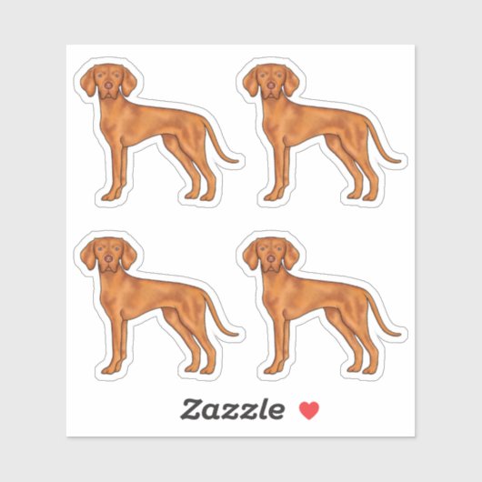 ハンガリー・ヴィズラ・ポインター犬のイラスト シール (シート)