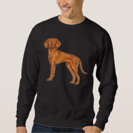 ハンガリー・ヴィズラ・ポインター犬のイラスト スウェットシャツ