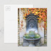 ハンガリー，秋の噴水 ポストカード (正面/裏面)