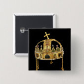 ハンガリー、第11第12世紀の神聖な王冠 缶バッジ (正面&裏面)