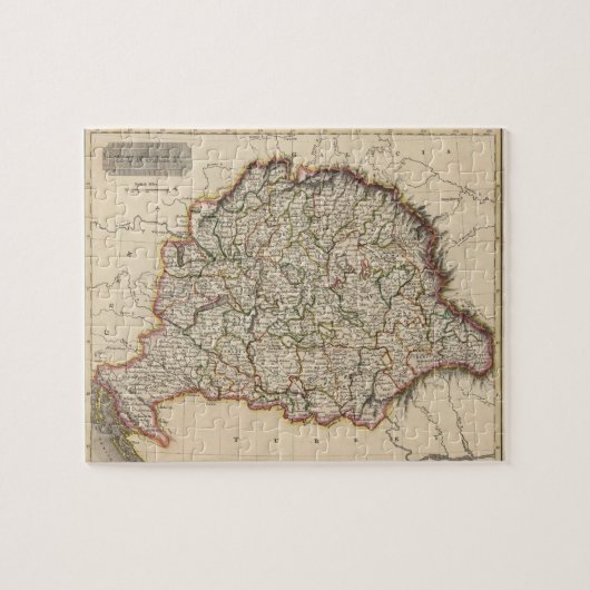 ハンガリー(1817年)のヴィンテージの地図 ジグソーパズル (横)