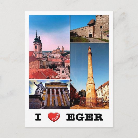 ハンガリー – Eger - I Love - ポストカード (正面)