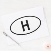 ハンガリー「H」 楕円形シール (封筒)