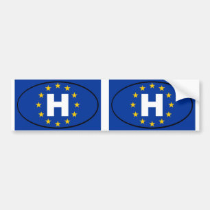 ハンガリー- H -欧州連合の楕円形 バンパーステッカー