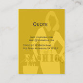 ハンガーの裁縫のファッション・デザイナーのプロフェッショナルモデル 名刺 (裏面)