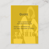 ハンガーの裁縫のファッション・デザイナーのプロフェッショナルモデル 名刺 (裏面)