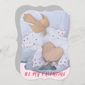 ハンキー、赤、ハート、バレンタインデーのために鳩 (正面/裏面)