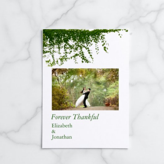 ハンギングアイビーグリーンの結婚式 サンキューカード