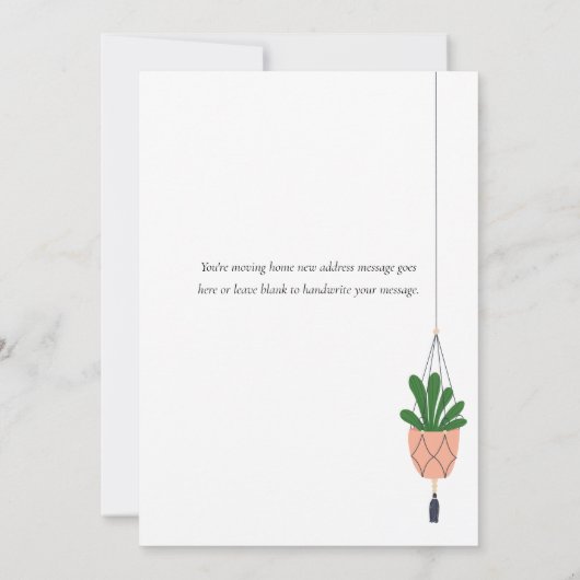 ハンギングプランツ 新居のお知らせ 引っ越しました (裏面)
