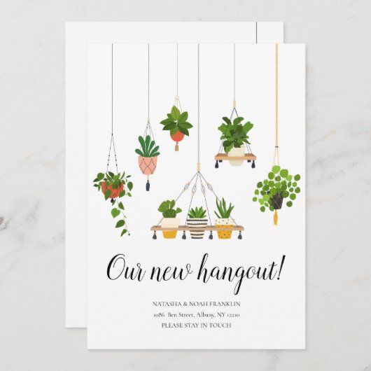 ハンギングプランツ 新居のお知らせ 引っ越しました (正面/裏面)