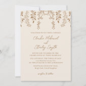 ハンギング フローラル フォリアージ ウォーム ロマンティック ボヘミア アーシー 招待状 (正面)