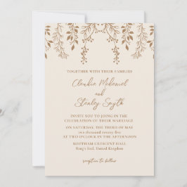 ハンギング フローラル フォリアージ ウォーム ロマンティック ボヘミア アーシー 招待状