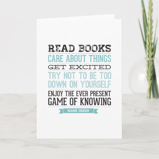 ハンクの緑の引用文 カード (正面)
