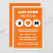ハンクバスケットボールバチェロレッテ前の最後のダンク 招待状 (正面/裏面)