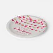 ハングイングストリングラブハーツ ブライダルシャワー ペーパープレート (アングル)