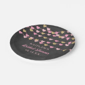 ハングイングストリングラブハーツ ブライダルシャワー ペーパープレート (アングル)