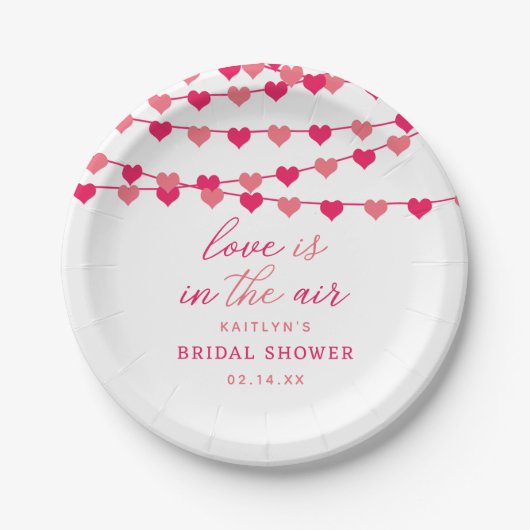ハングイングストリングラブハーツ ブライダルシャワー ペーパープレート (正面)