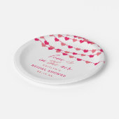 ハングイングストリングラブハーツ ブライダルシャワー ペーパープレート (アングル)