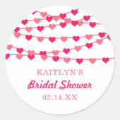 ハングイングストリングラブハーツ ブライダルシャワー ラウンドシール (正面)