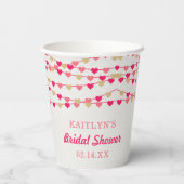 ハングイングストリングラブハーツ ブライダルシャワー 紙コップ (裏面)