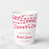 ハングイング ストリング ラブ ハーツ ブライダル シャワー 紙コップ (裏面)