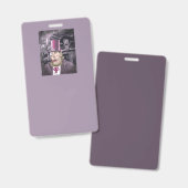 ハングウィズハイド 紫バッジ 縦型 バッジ (正面＆裏面)