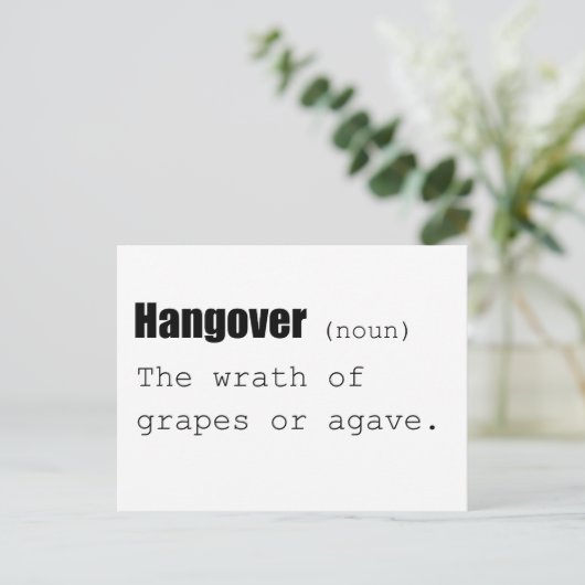 ハングオーバーのおもしろい定義 ポストカード (スタンド正面)