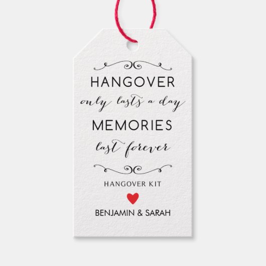 ハングオーバーキットラベル/結婚式の引き出物ラベル ギフトタグ (正面)
