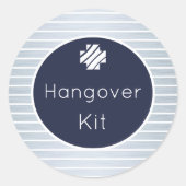 ハングオーバーキット海軍と銀のステッストライプのカー ラウンドシール (正面)