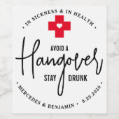 ハングオーバーステイ飲レリーフ、 浮き彫りキット結婚式の引き出物 ワインラベル (シングルラベル)