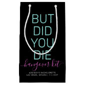 ハングオーバーレリーフ、 浮き彫りキットネオンブラックパーソナライズされた スモールペーパーバッグ (正面)