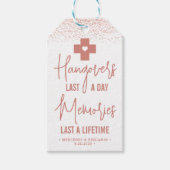 ハングオーバーレリーフ、 浮き彫りキットバラ金ゴールドモダン結婚式の引き出物 ギフトタグ (正面)