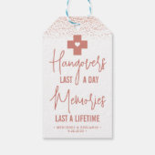 ハングオーバーレリーフ、 浮き彫りキットバラ金ゴールドモダン結婚式の引き出物 ギフトタグ (裏面)