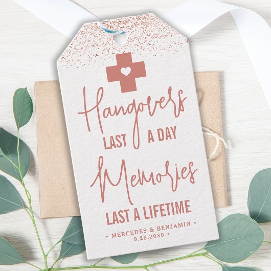 ハングオーバーレリーフ、 浮き彫りキットバラ金ゴールドモダン結婚式の引き出物 ギフトタグ