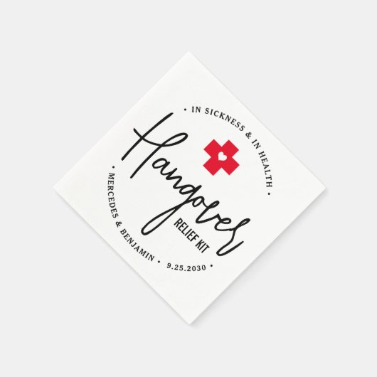 ハングオーバーレリーフ、 浮き彫りキットパーソナライズされた結婚式の引き出物 スタンダードカクテルナプキン (角)