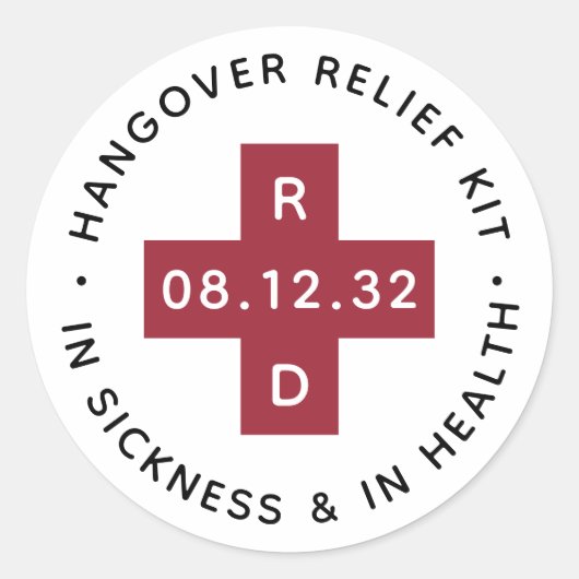 ハングオーバーレリーフ、 浮き彫りキット |結婚式の引き出物 ラウンドシール (正面)