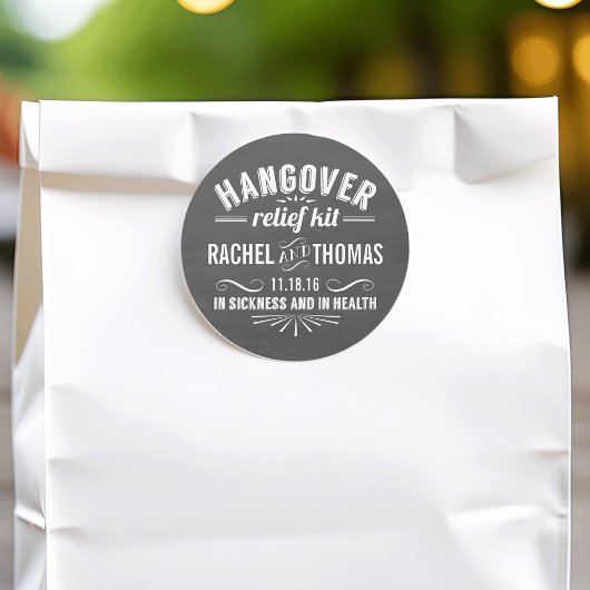 ハングオーバーレリーフ、 浮き彫りキット |黒板結婚式の引き出物 ラウンドシール