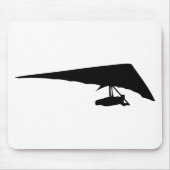 ハンググライダーの黒アイコン マウスパッド (正面)