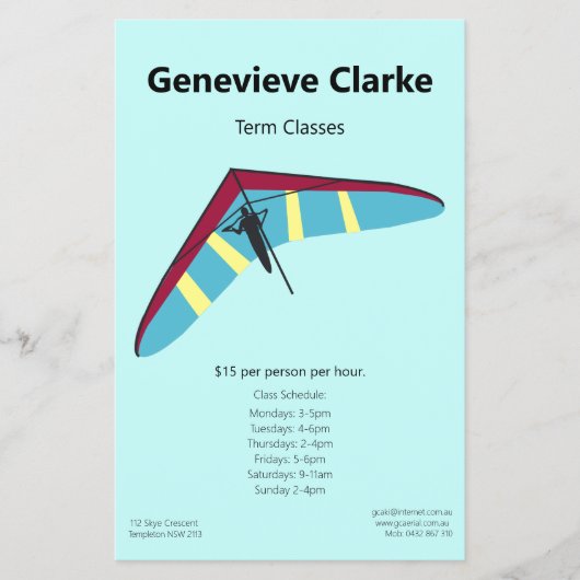 ハンググライディング チラシ (正面)